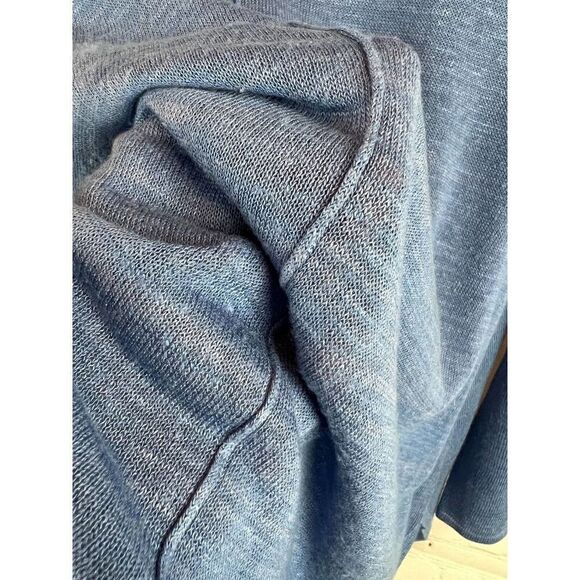 SOFT SURROUNDINGS blue linen blend knit swing sweater pullover size M Petite - Picture 4 of 9